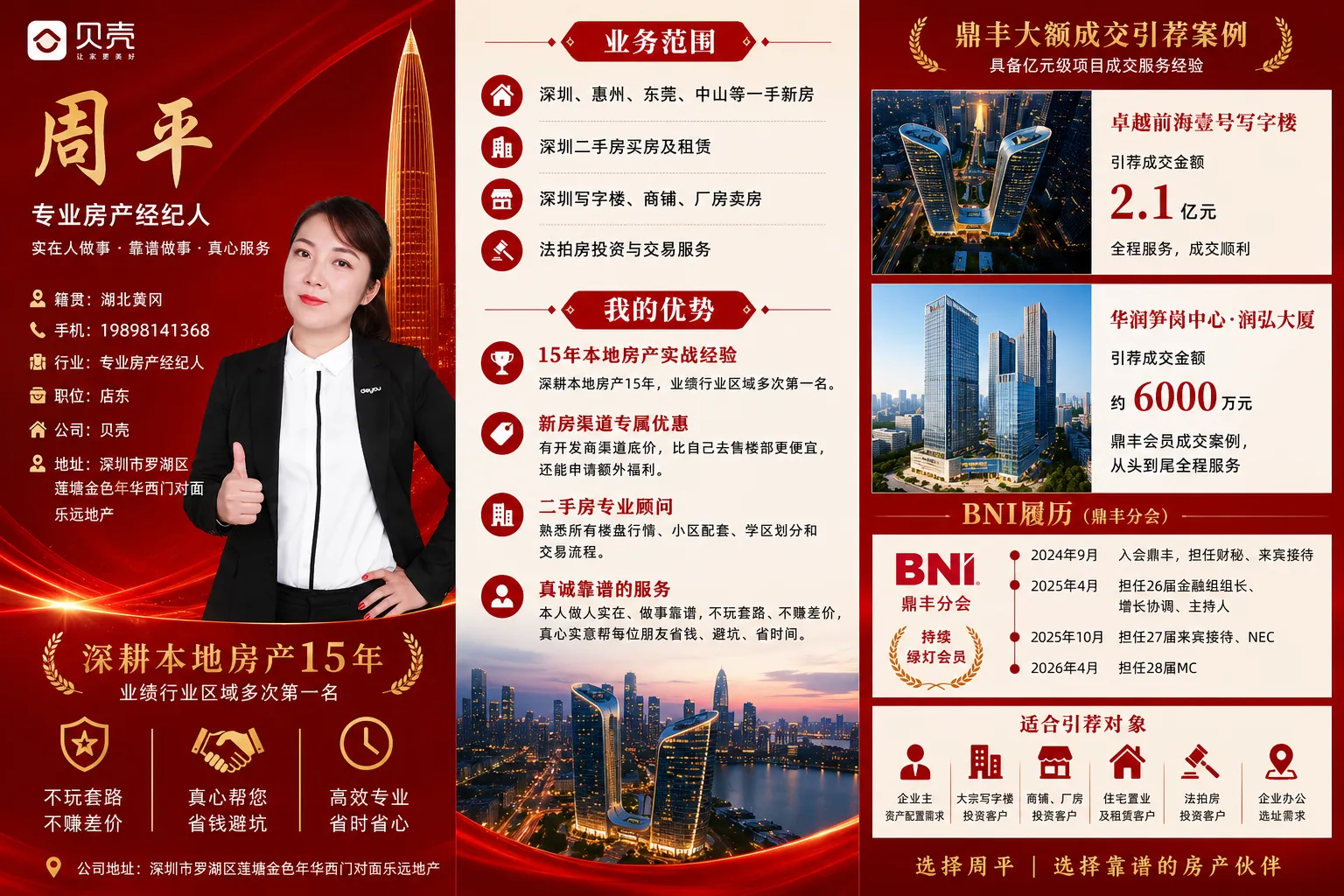 我会这样介绍BNI鼎丰分会会员【三折页名片设计】说明配图
