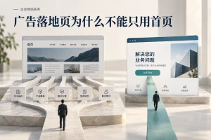 B2B网站投放广告，为什么不该把所有访客都送到首页，企业网站实务概念配图
