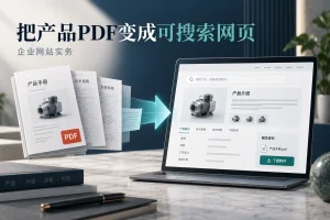 产品资料只有PDF，怎样整理成客户和搜索引擎都方便阅读的网页，企业网站实务概念配图