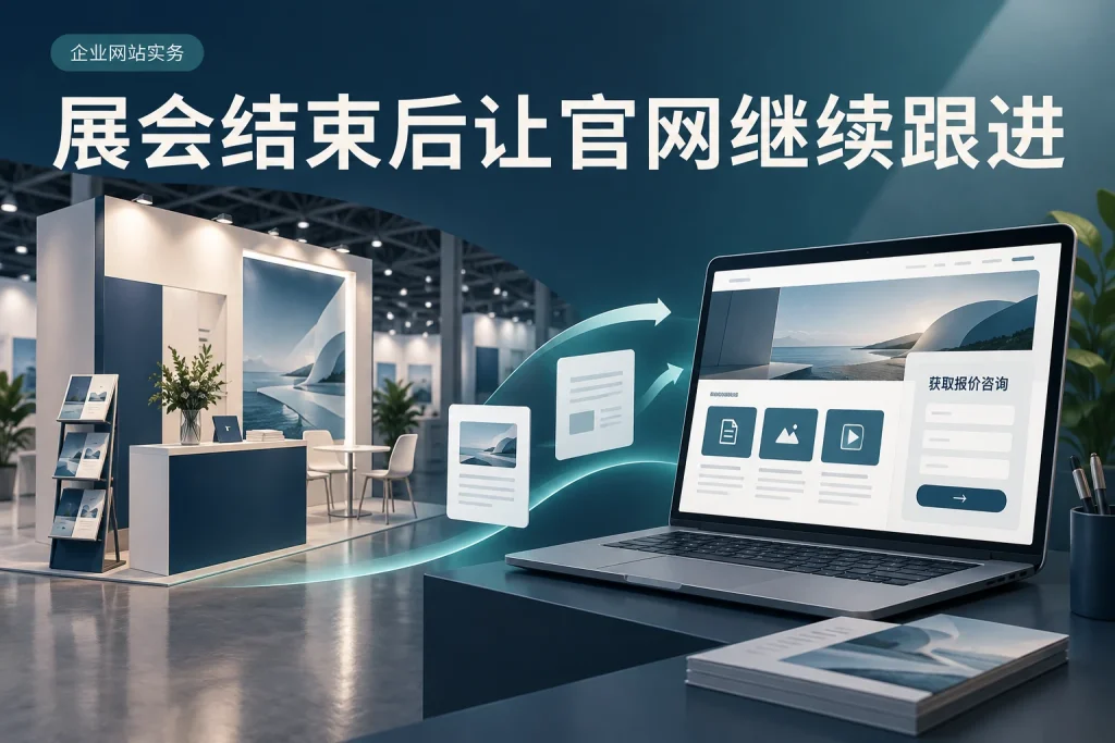 展会结束后如何用独立站继续跟进？把名片流量带到正确页面配图