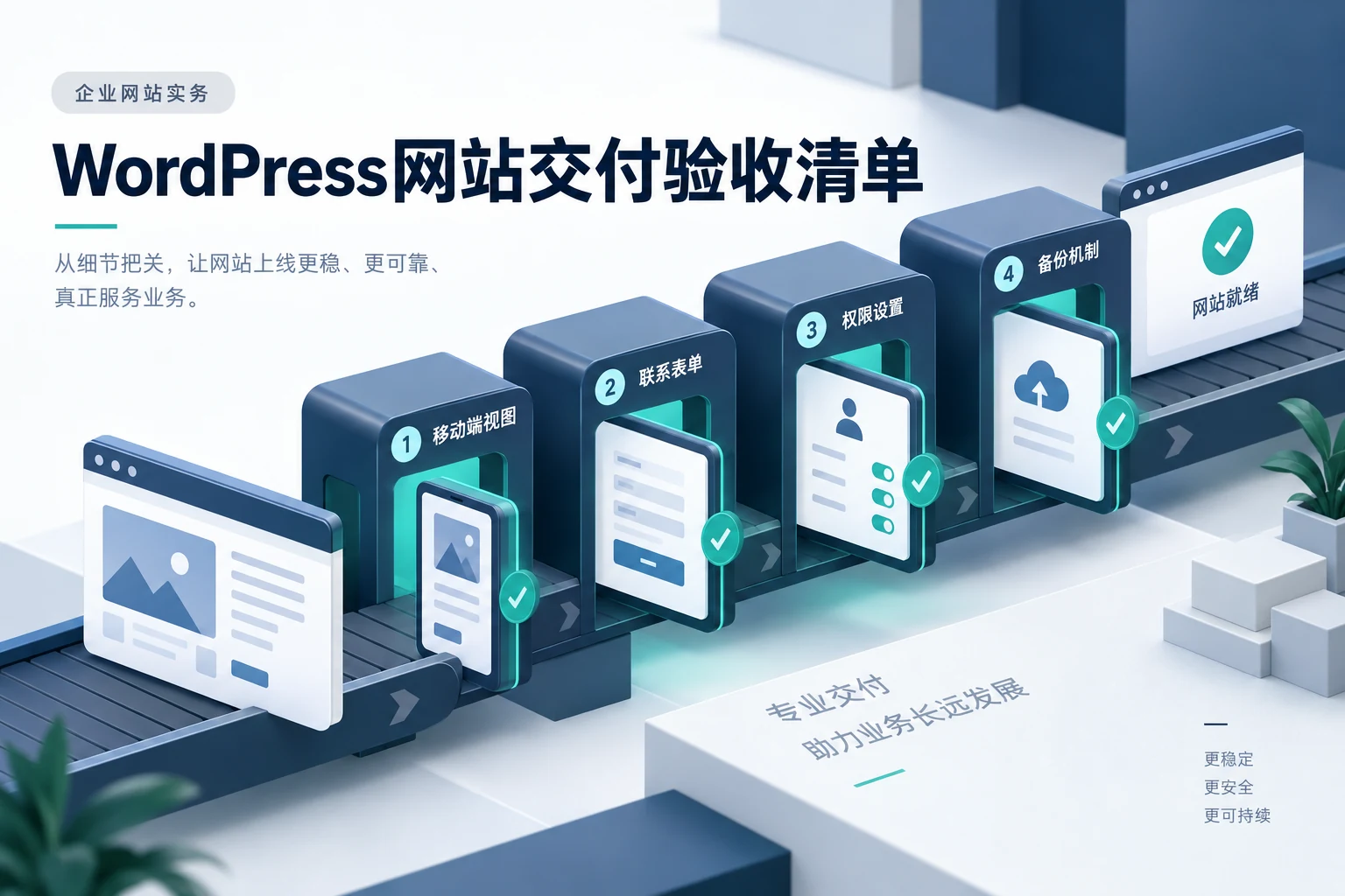 WordPress网站交付怎么验收,企业网站实务概念配图