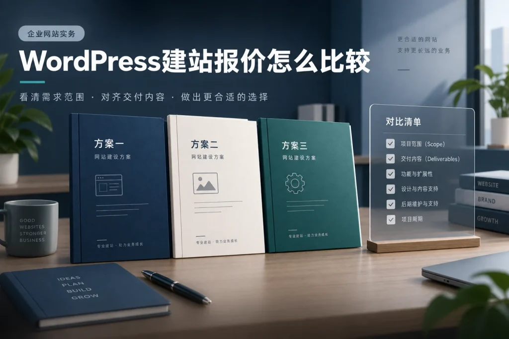 WordPress建站报价怎么比较？企业采购应核对的七项交付配图