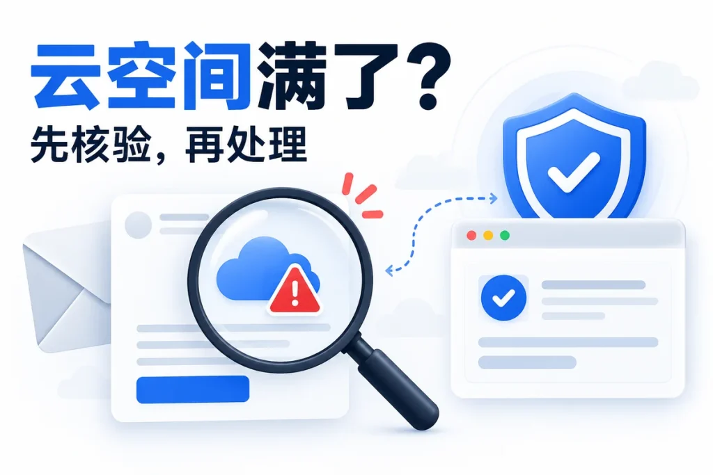 收到“云空间已满、15小时后删除文件”邮件怎么办?钓鱼甄别与分级应对配图