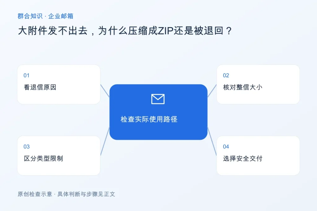 大附件发不出去,为什么压缩成ZIP还是被退回?配图