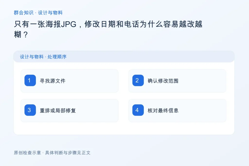 只有一张海报JPG,修改日期和电话为什么容易越改越糊?配图