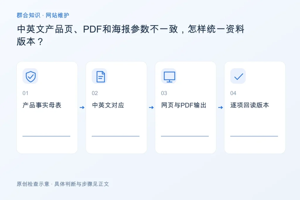 中英文产品页、PDF和海报参数不一致,怎样统一资料版本?配图