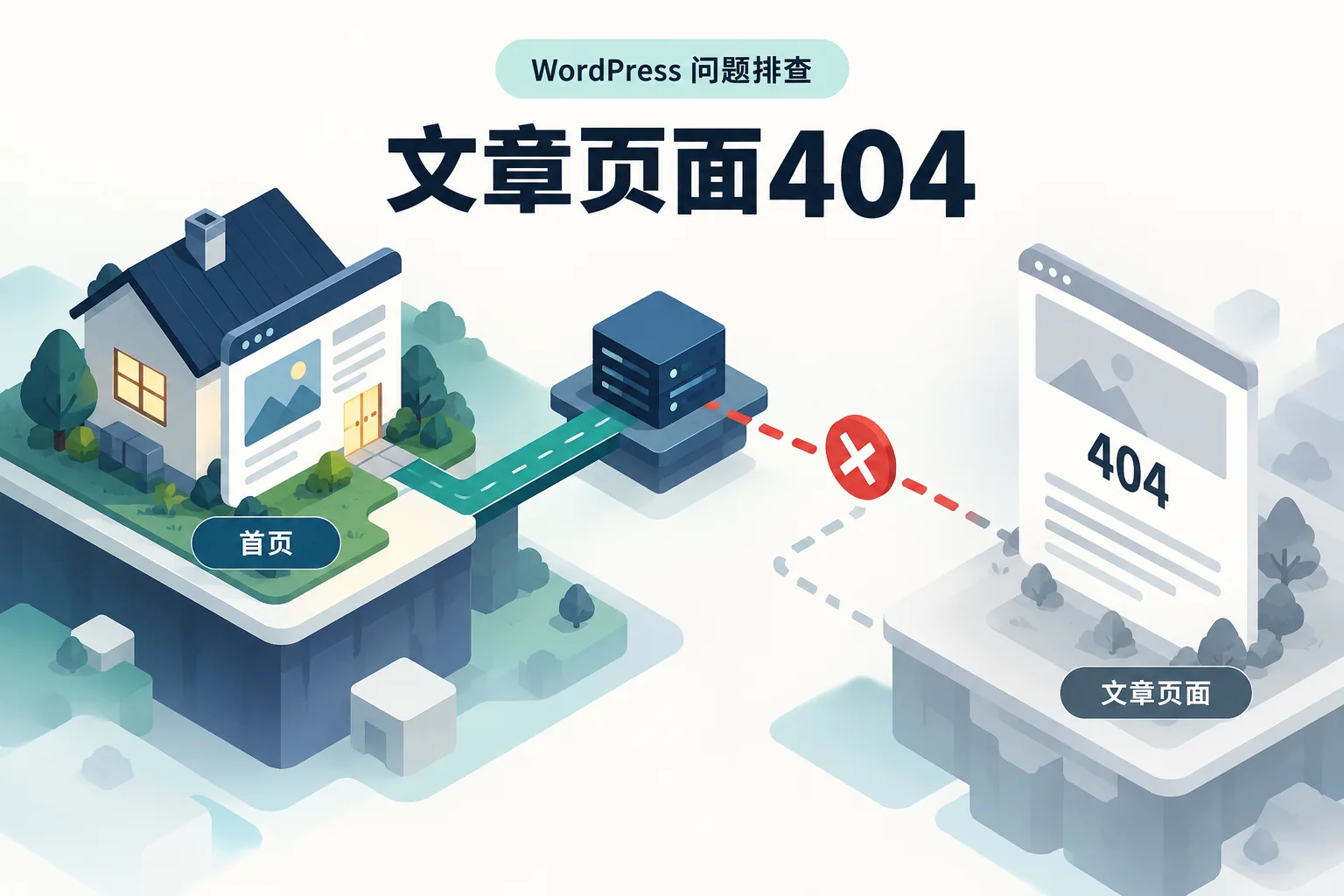 文章页面404排查示意图