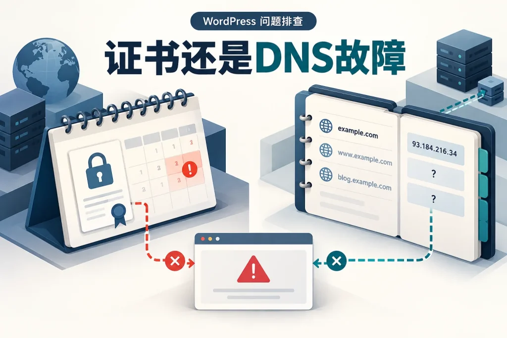 网站证书过期和域名解析错误，怎样快速区分？配图