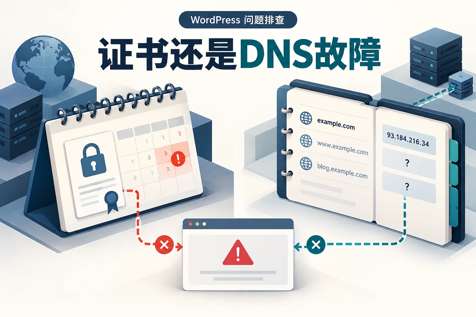 证书还是DNS故障示意图
