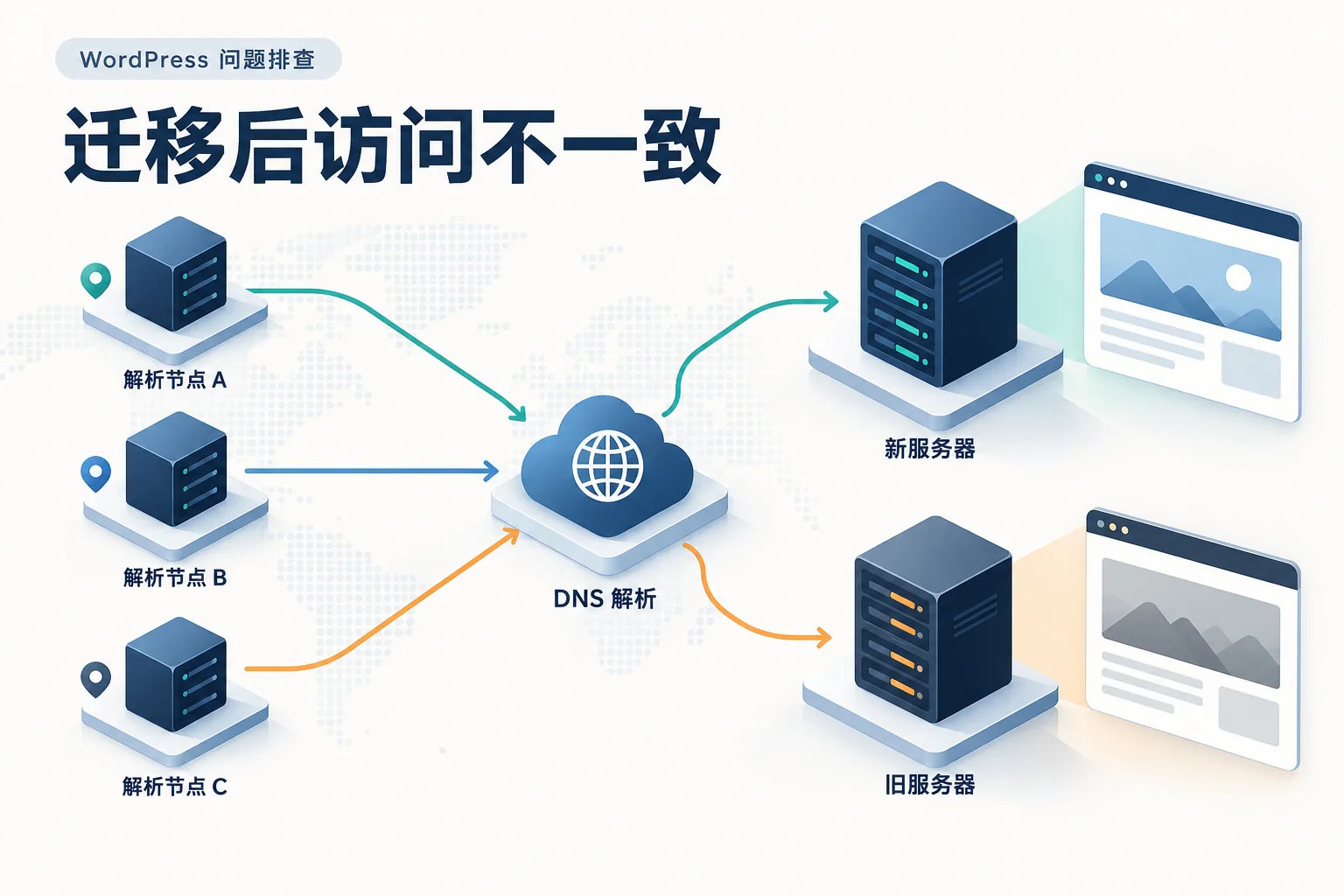 迁移后访问不一致示意图