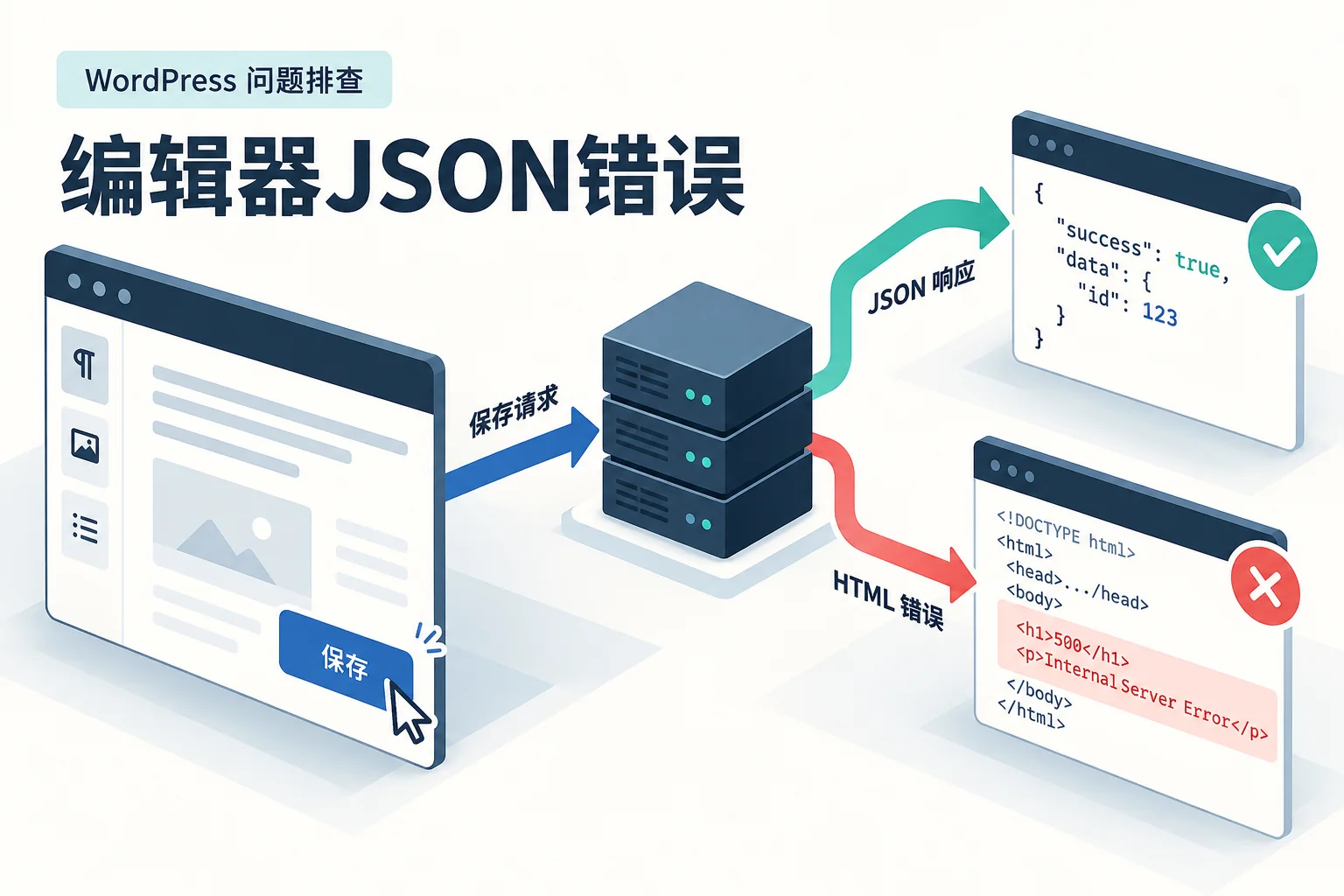编辑器JSON错误示意图