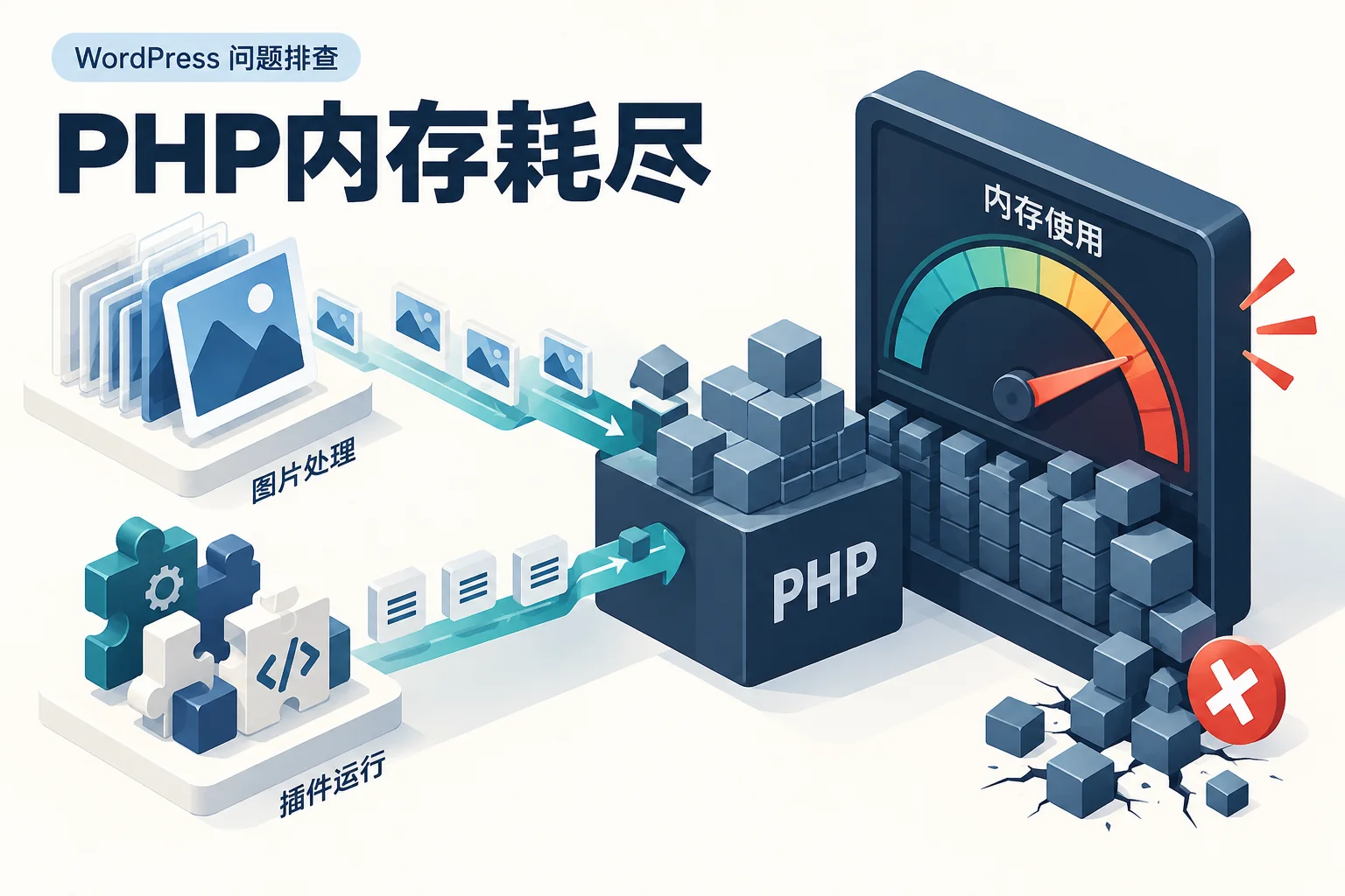 PHP内存耗尽示意图