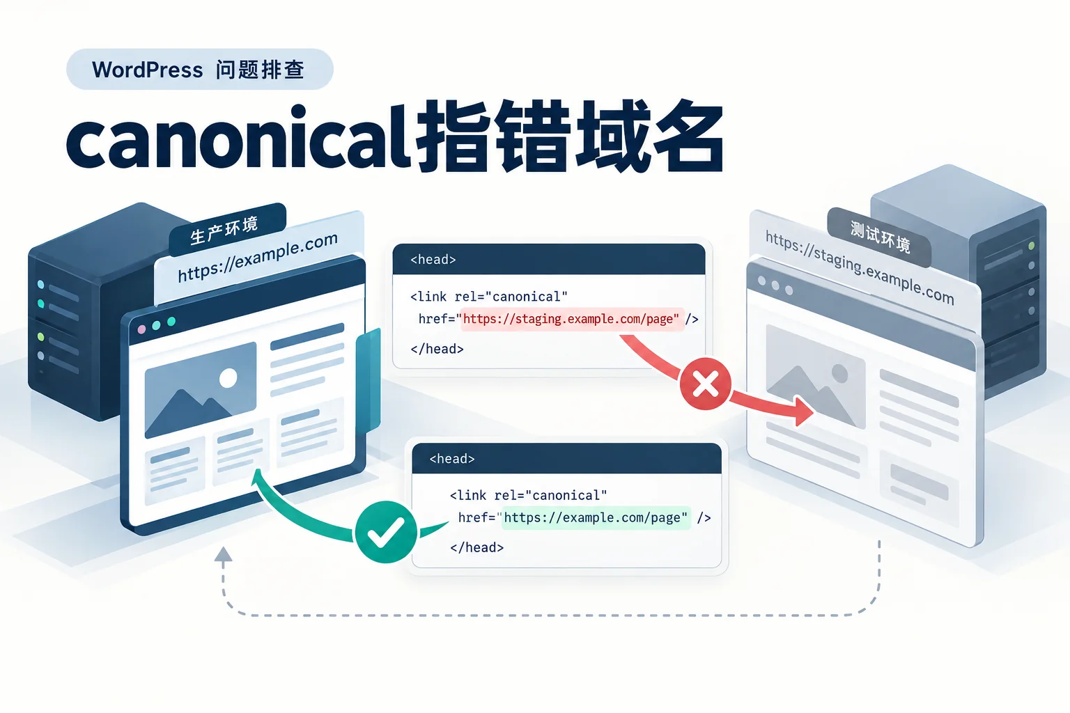 canonical指错域名示意图